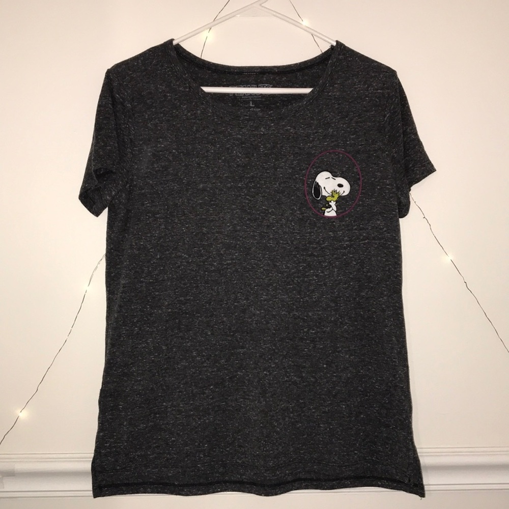 peanuts snoopy heather grey tee